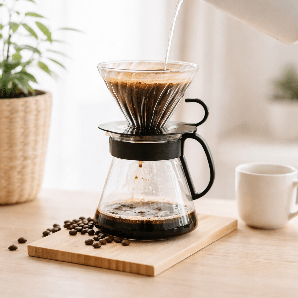 preparation cafe cafetiere filtre maison