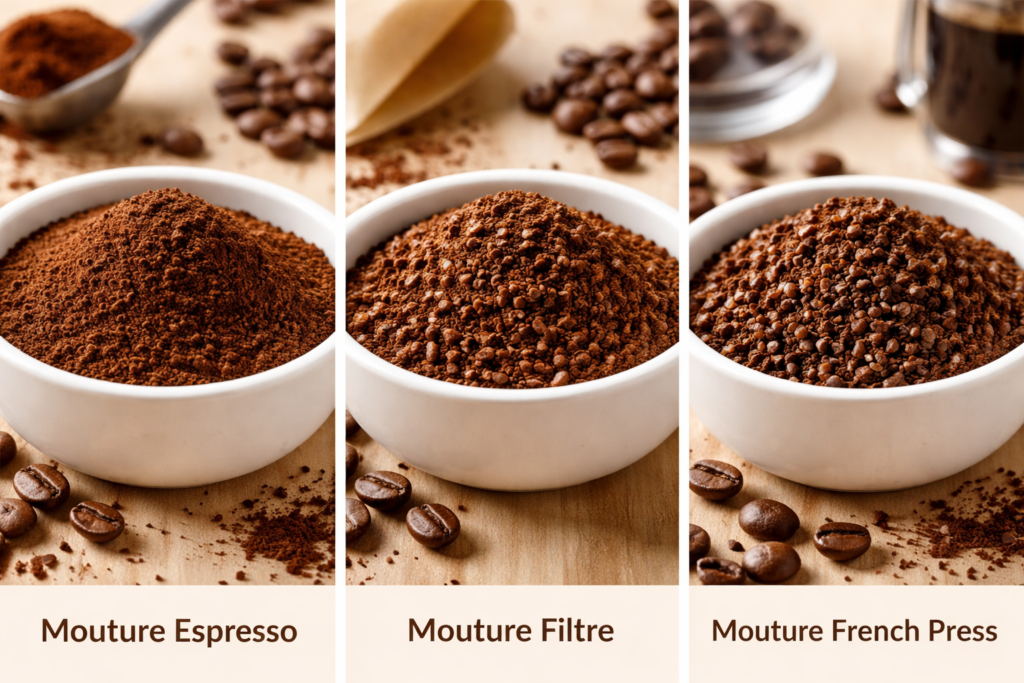 mouture café french press texture grossière